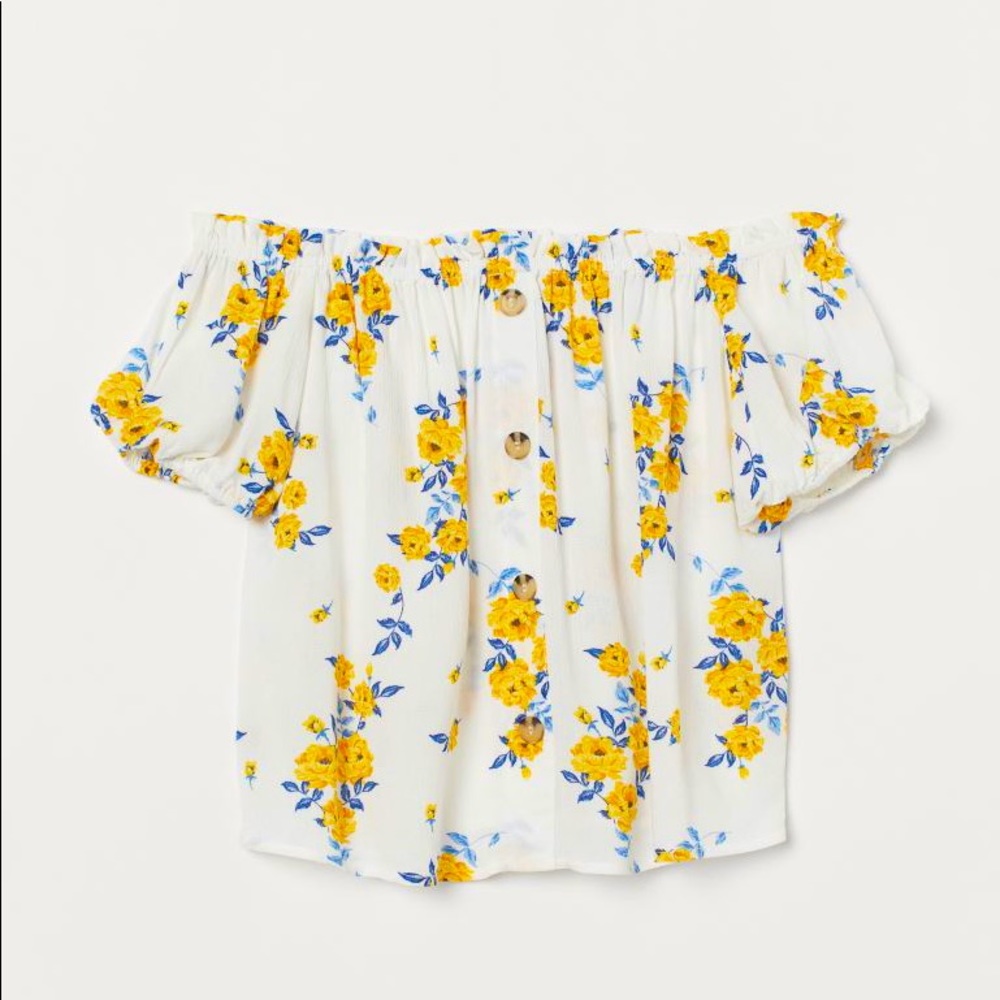 H&M Floral Off Shoulder Top